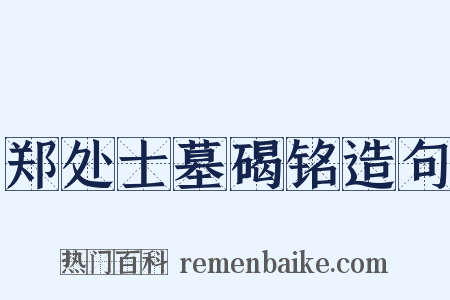 郑处士墓碣铭造句是什么意思的图片